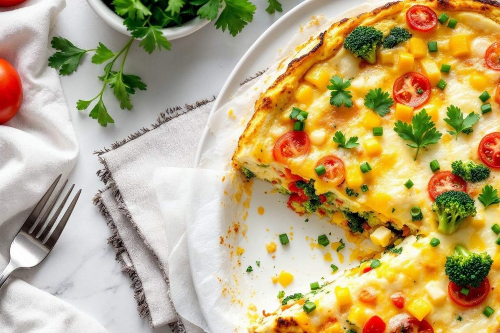 Omelete de forno com legumes: Receita prática e nutritiva
