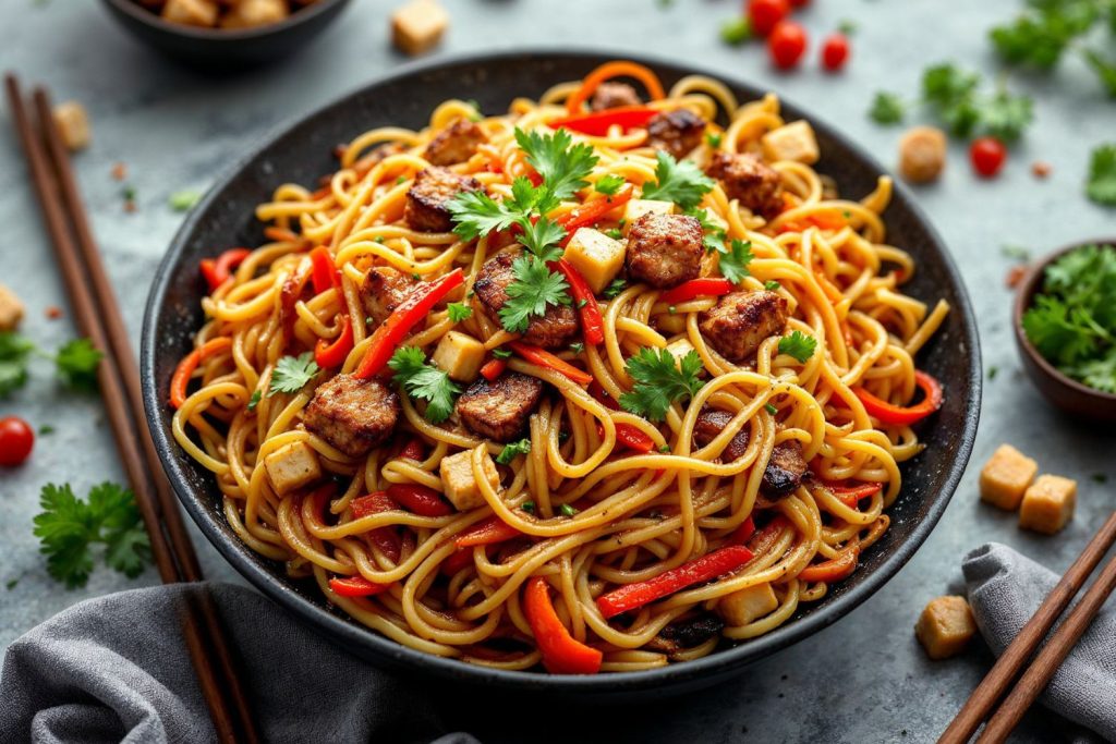 Yakisoba clássico: 3 variações deliciosas (Frango, carne bovina e vegetariana)
