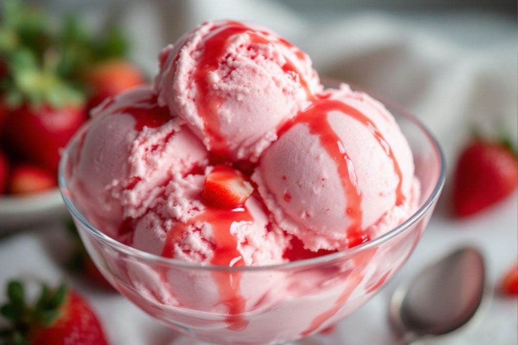 Sorvete Caseiro Cremoso de Morango 3 Ingredientes: Receita Fácil