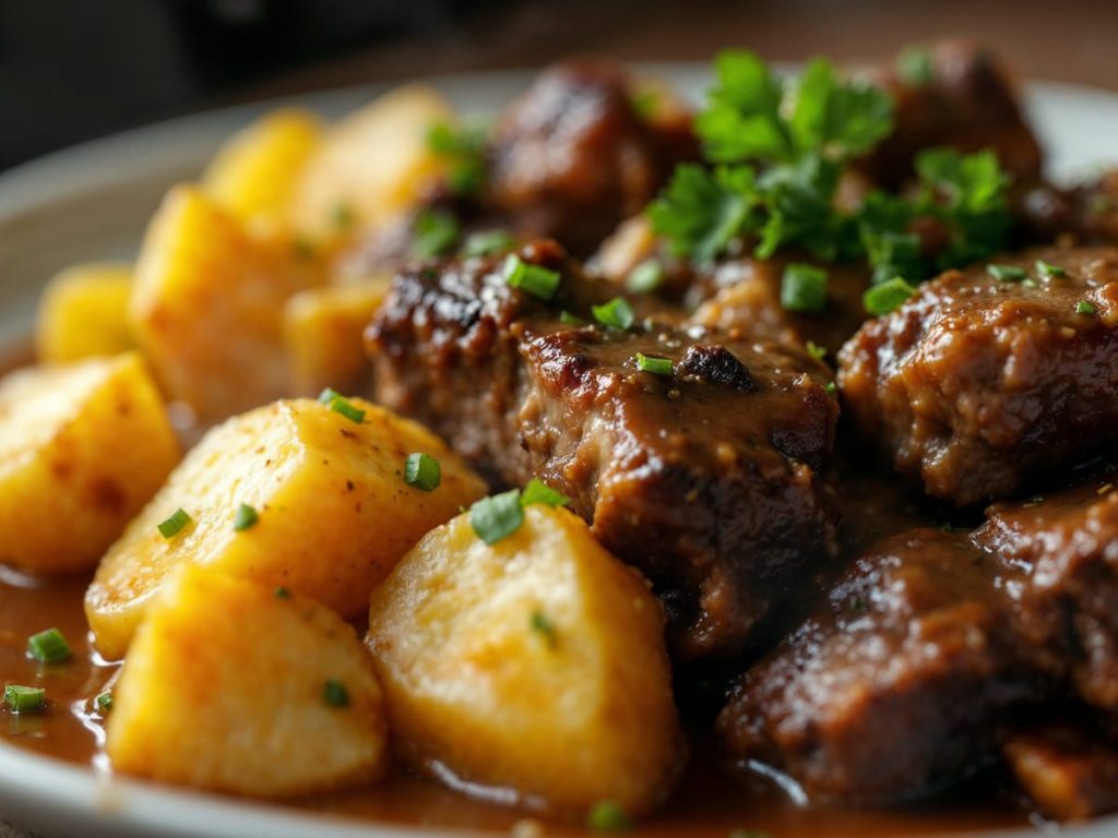 Receita Infalível: Costela Bovina Macia na Pressão com Batatas Douradas!