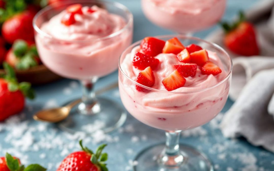 Creme Gelado de Morango (Fácil e Rápido!): A Sobremesa Leve com Iogurte Que Encanta!