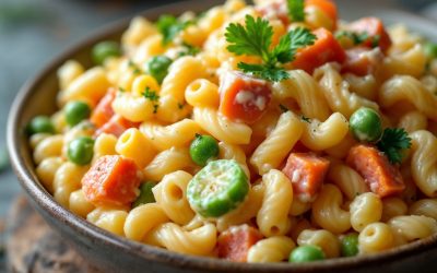 Macarronese simples e cremosa: a salada de macarrão perfeita para o churrasco ou almoço!