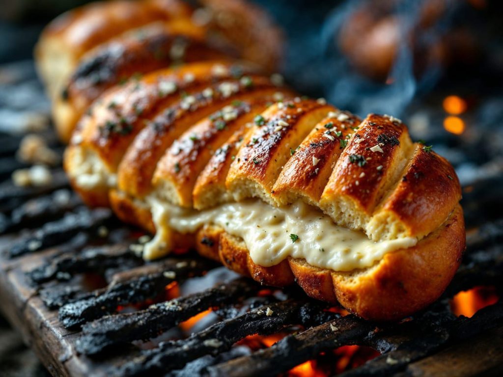 Pão de alho cremoso  caseiro para forno ou grelha