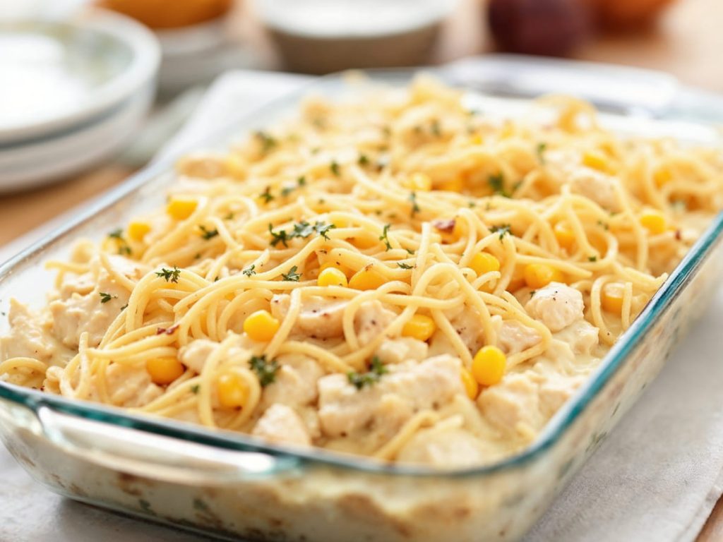 Frango cremoso com milho e batata palha: O jantar rápido e irresistível da semana!