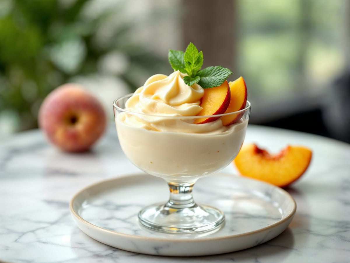 Mousse de pêssego fácil e cremosa A sobremesa refrescante que todos amam!
