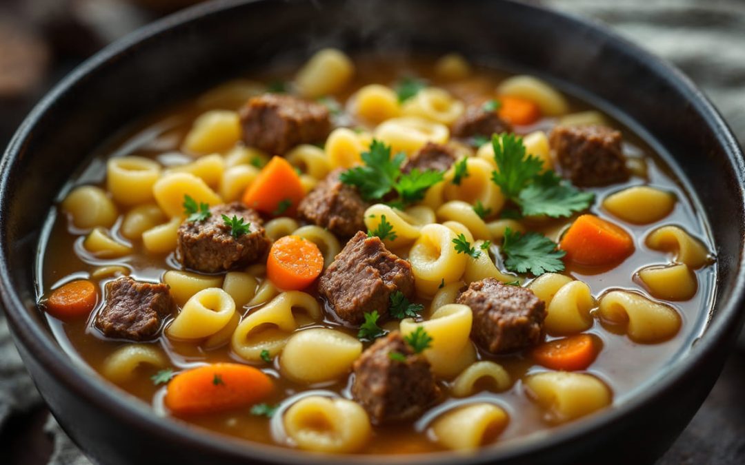 Sopa de macarrão com batata e carne: A receita de vó para aquecer a alma!
