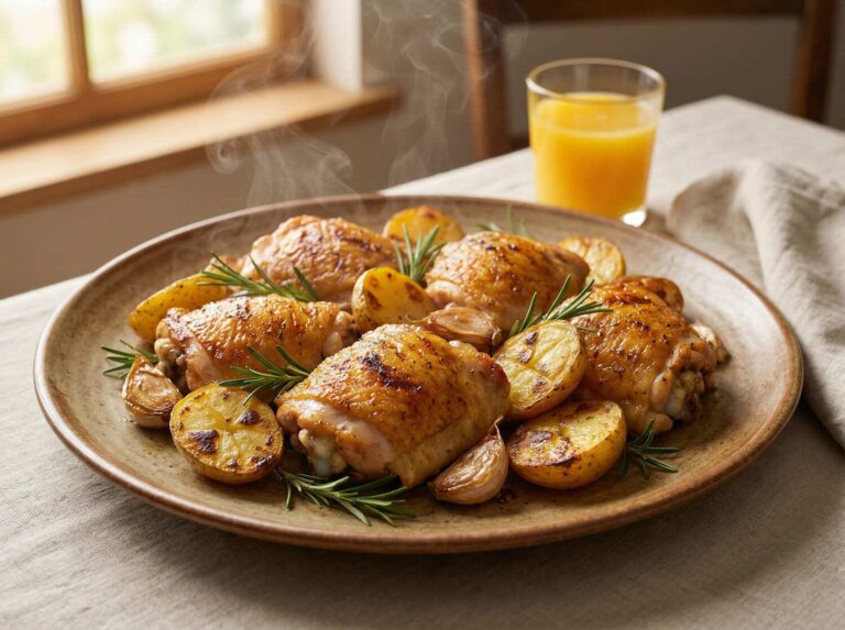 Coxa de Frango com Batata Dourada: O Almoço de Domingo Perfeito